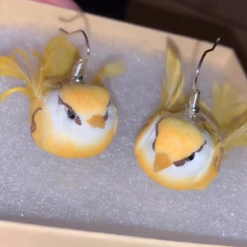 funky lesbian earrings lil birds